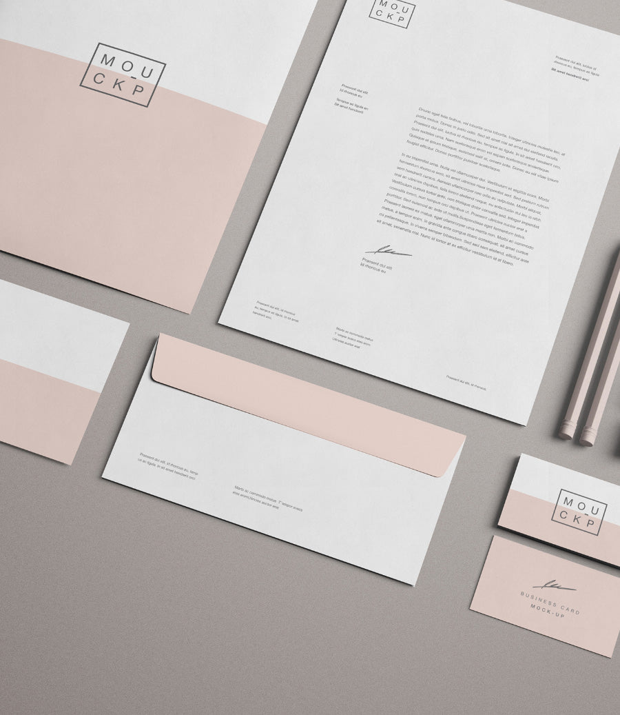 Free Advanced Clean Branding Stationery Mockup Business Card and Letterhead Paper