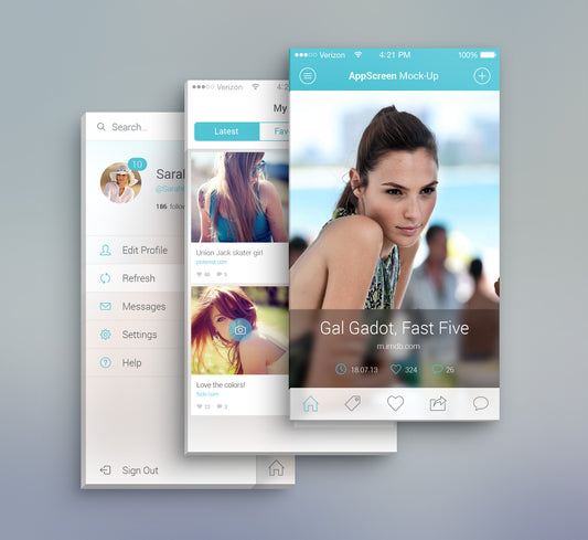 Free App Screen Front View MockUp