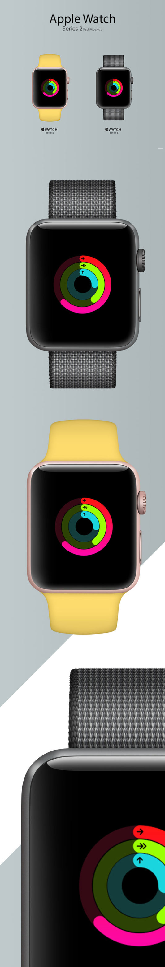 Free Apple Watch Series 2 Mockup Front View