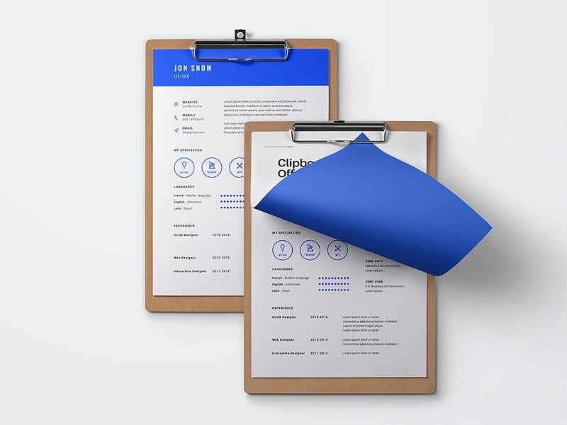 Free Minimal Blue Resume Template in Photoshop (PSD) Format