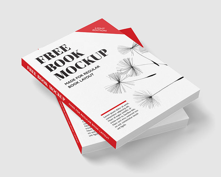 Free Set of 5 Clean and Whiet Book Mockups (Cover Included)
