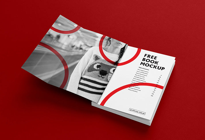 Free 7 Views of Thick Book or Brochure Mockup