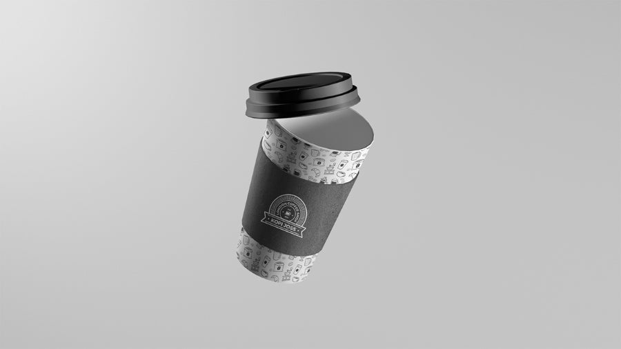 Free Floating Coffee Paper Cup Mockup – CreativeBooster