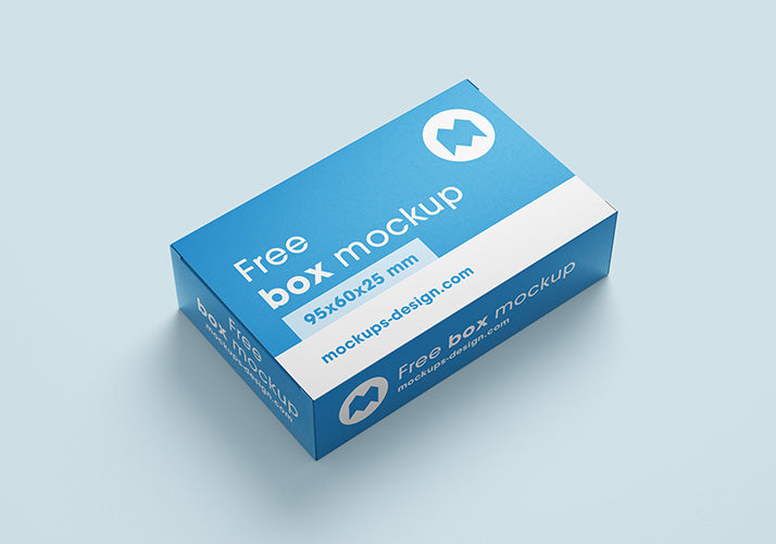 Free Pharmacy or Pill Box Package Mockup or 56x60x25 mm