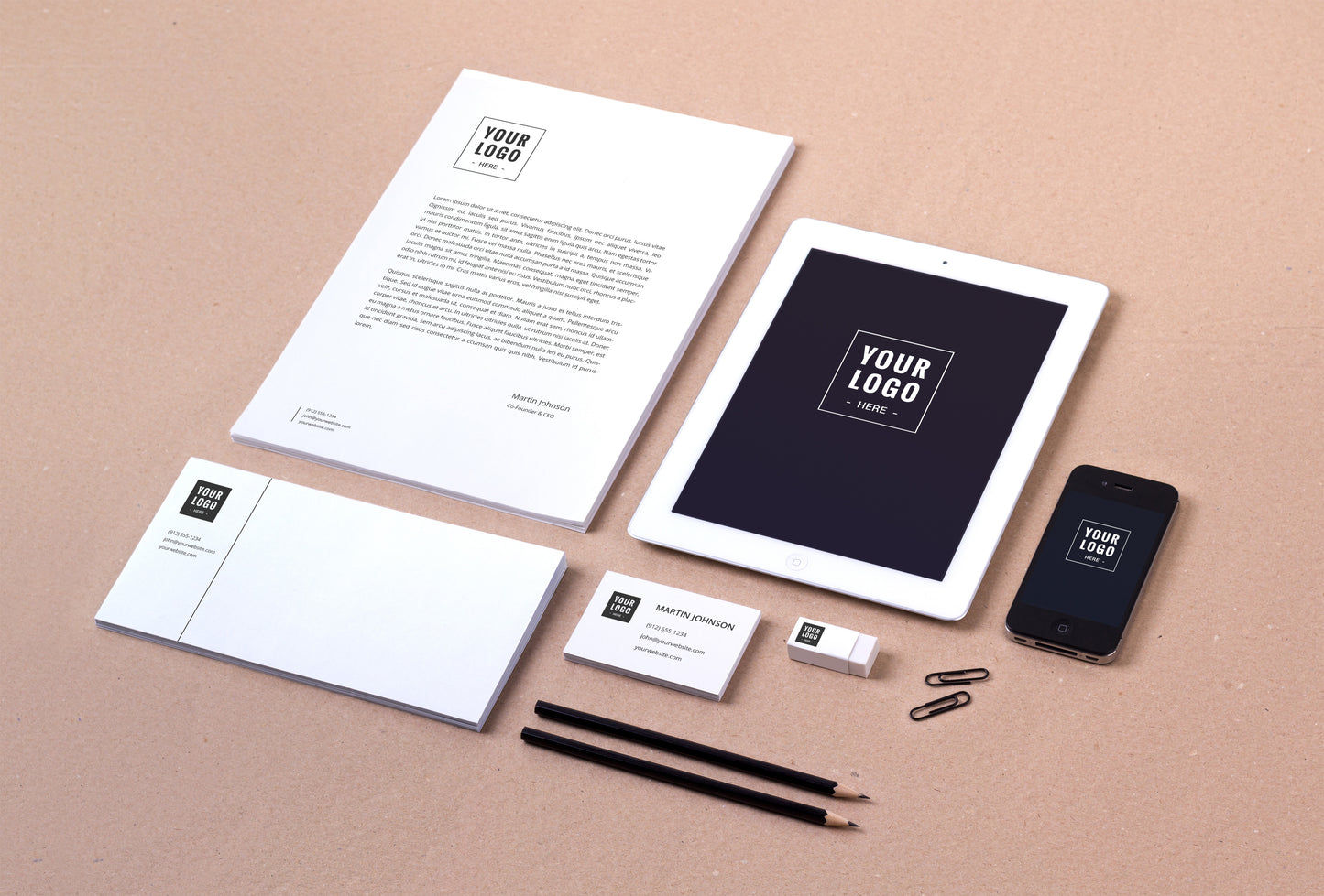 Free Clean and Professionall Branding and Identity MockUp