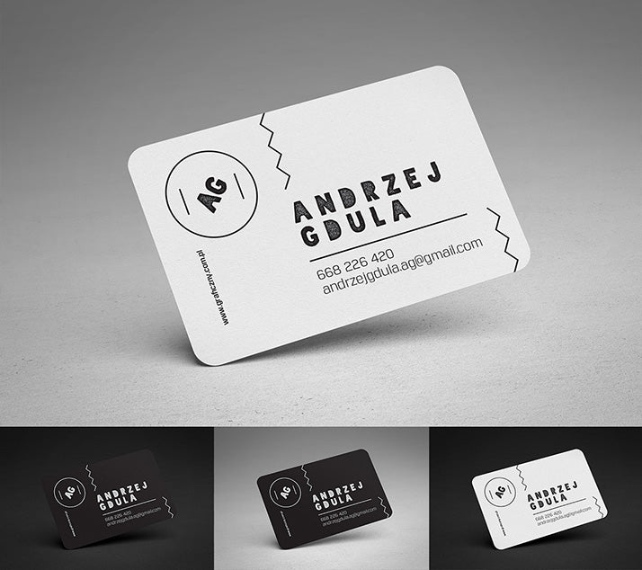 Free Rounded Business Card Mockups 3 Views