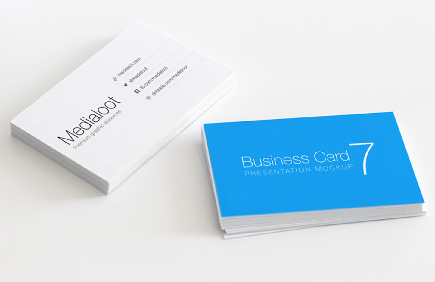 Free Blue Business Card Mockup