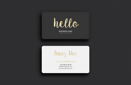 Free Black and White Business Card Versions (Mockup)