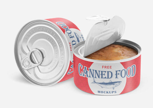 Free Metallic Canned Food Mockups