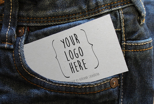Free Business Card on Jeans Mockup