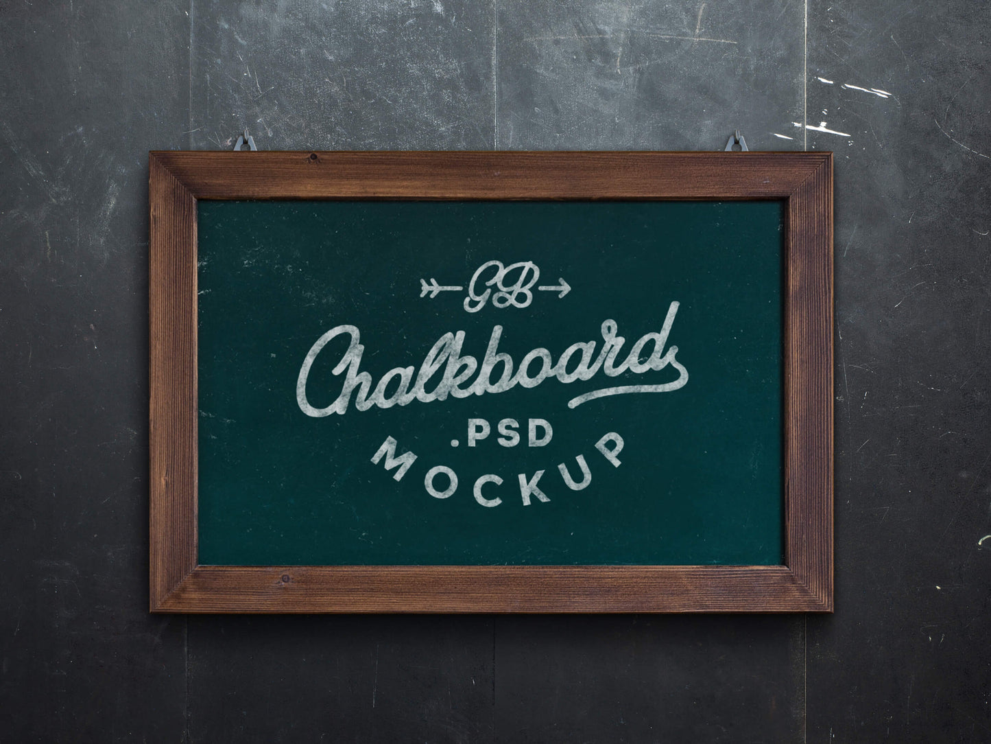 Free Chalkboard MockUp Frame PSD