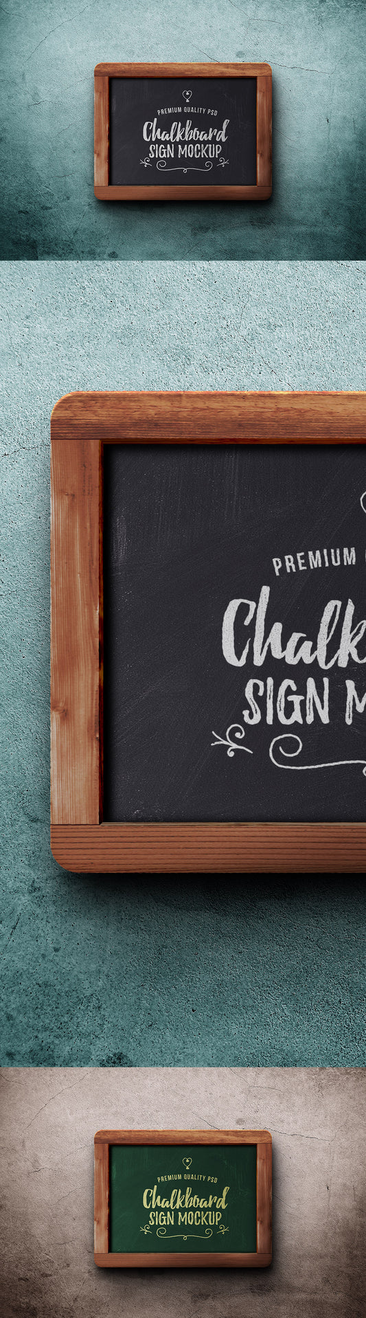 Free Old Fashioned Chalkboard Sign PSD Mockup