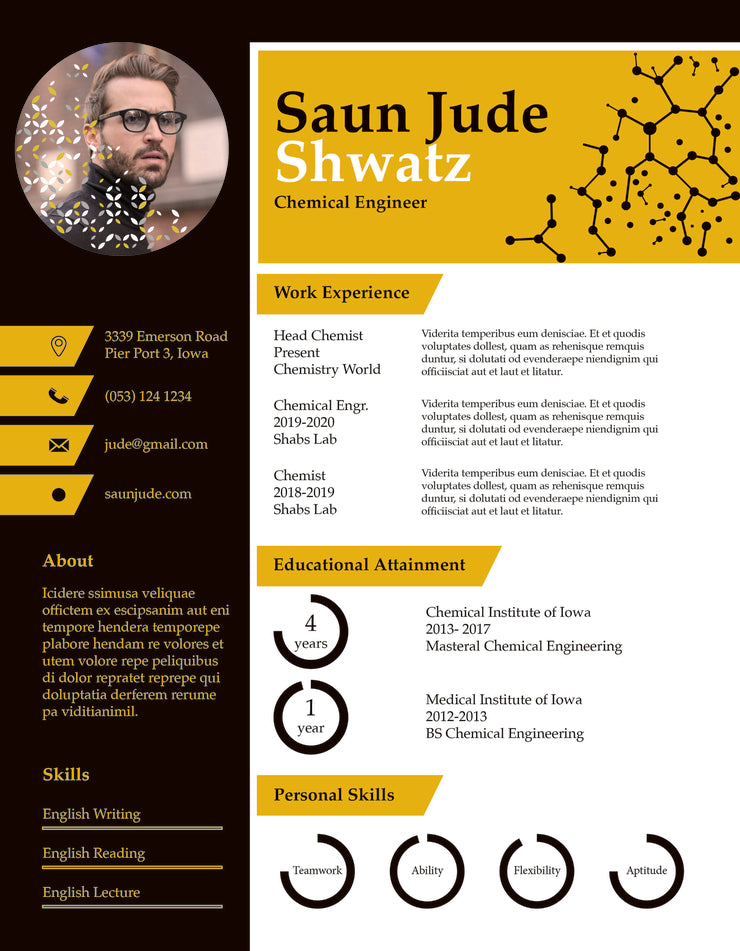 Chanfle Indesign Engineer Free Chemical Engineer Resume CV Template in Indesign Format ...