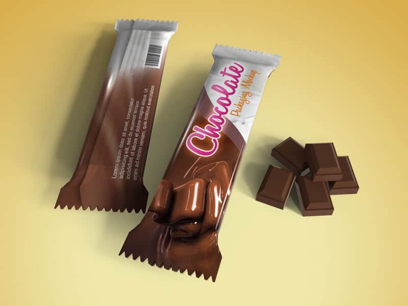 Free Floating Chocolate Packaging Mockups