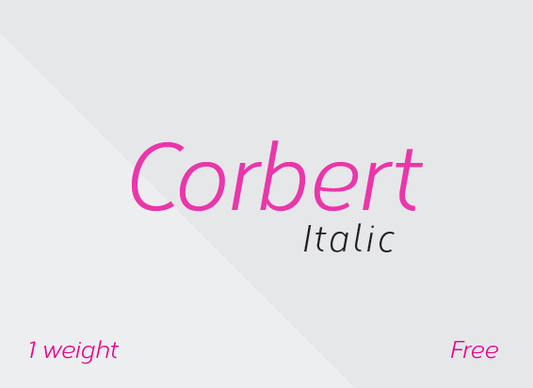 Free Corbert Condensed Italic