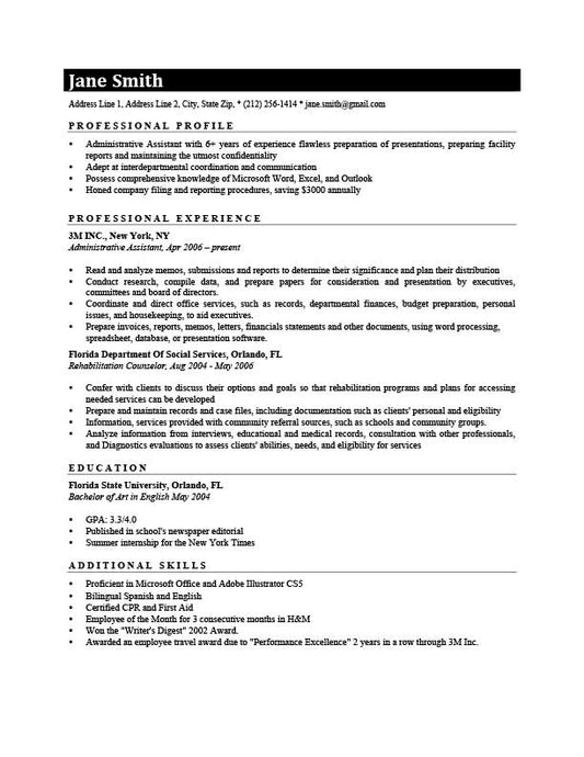 Free Professional Connery Resume Templates in Microsoft Word Format