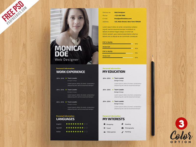 Free Creative CV Resume Template Bundle in Photoshop (PSD) Format ...
