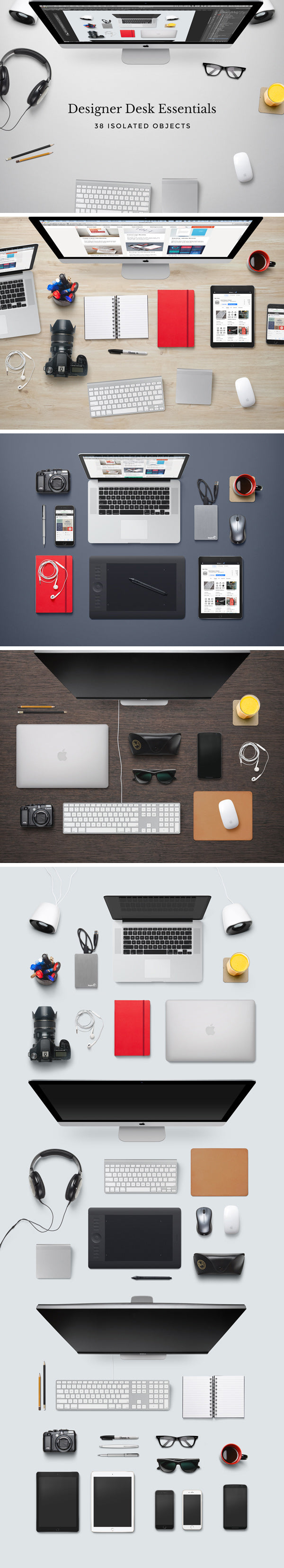 Free Designer Desk Scene Creator Mockup Set