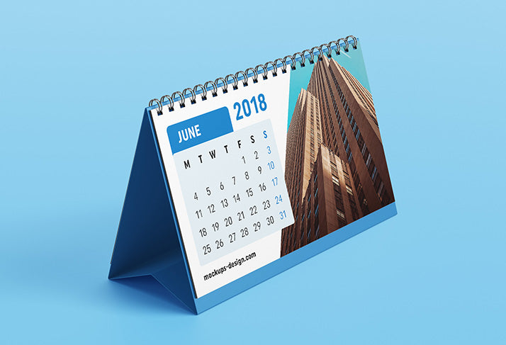 Free Clean Blank Desk Calendar Mockup
