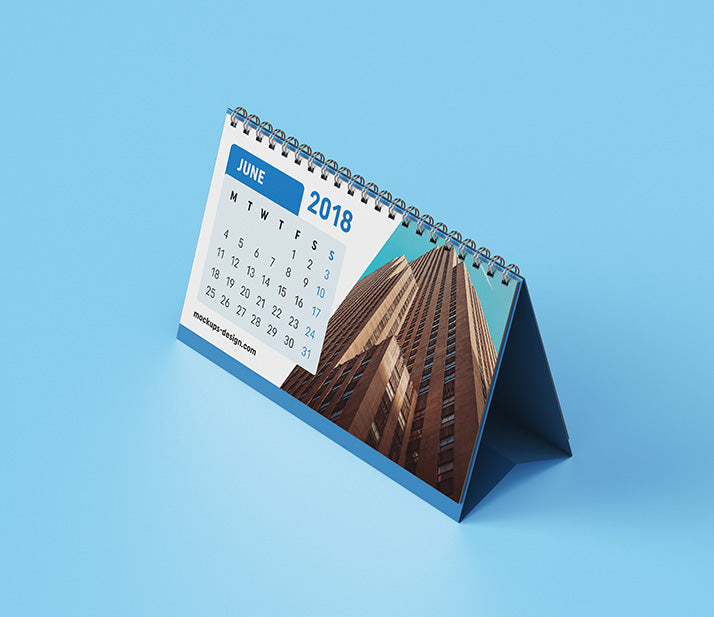 Free Clean Blank Desk Calendar Mockup