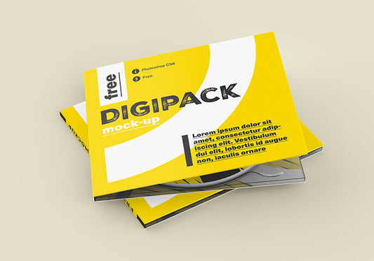 Free DVD or CD Digital Packaging Mockup