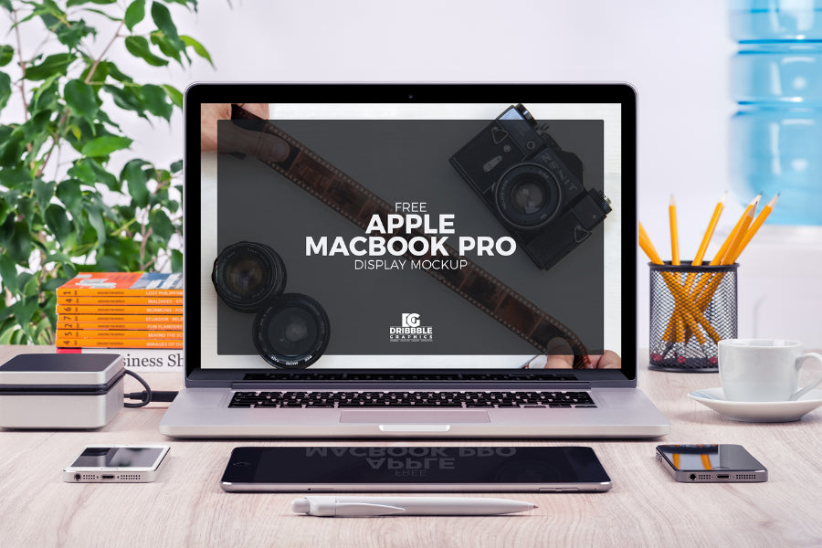 Free Macbook Pro Display Mockup PSD Front View