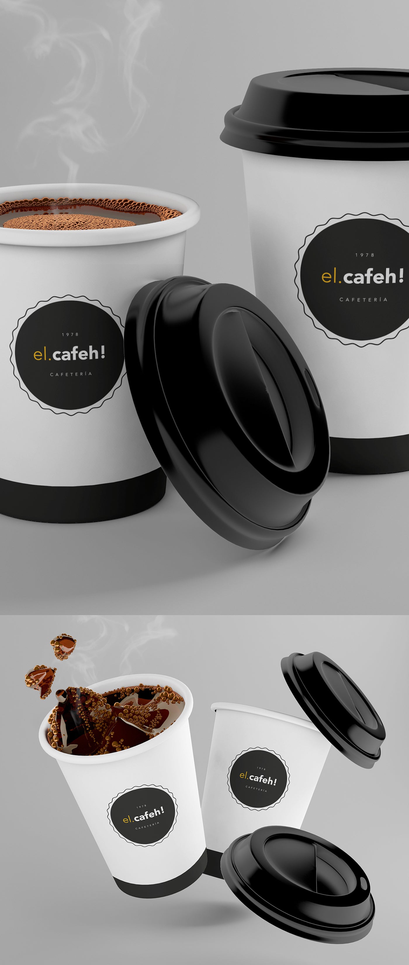 Free El Cafeh Paper Coffee Cup Mockup
