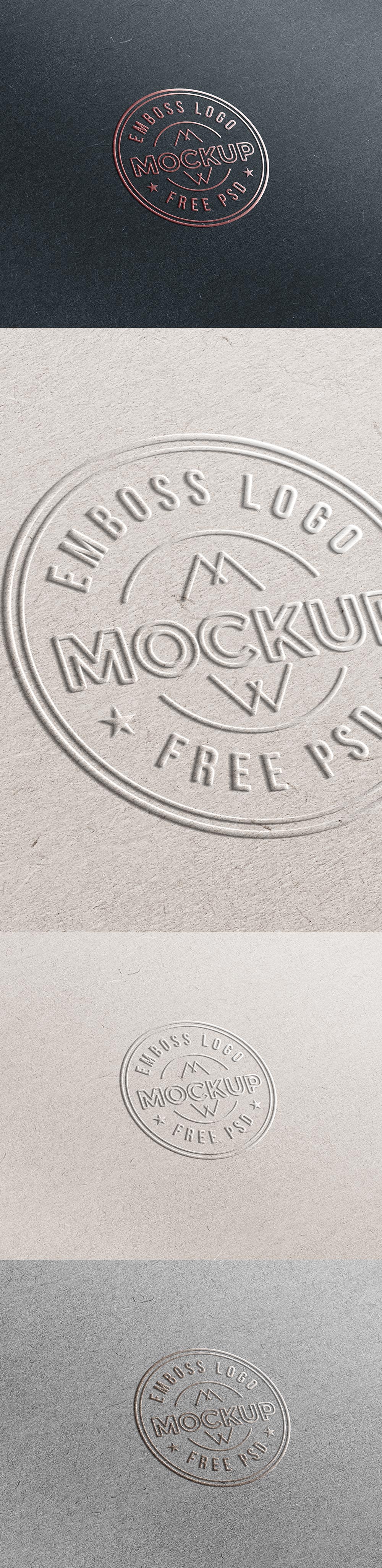 Free Top-Notch Emboss Paper Logo Mockup PSD