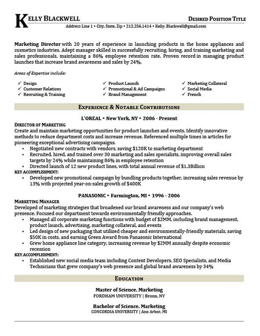 Free Executive Career Resume Templates in Microsoft Word Format