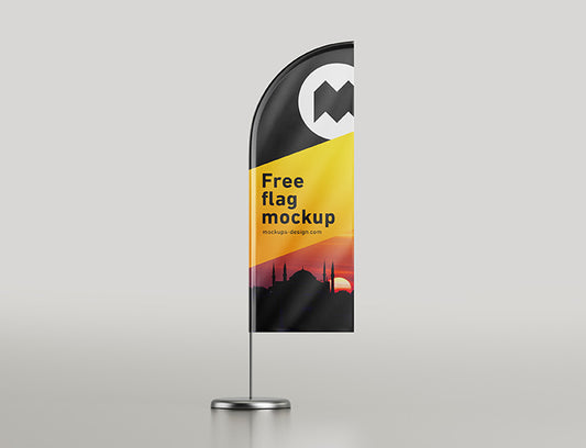 Free Feather Flag Business Advertisement Sign Mockup