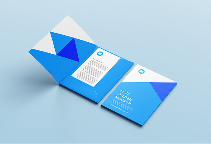 Free Open and Closed Folder Mockup Includes Cover Page