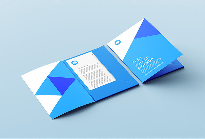 Free Open and Closed Folder Mockup Includes Cover Page