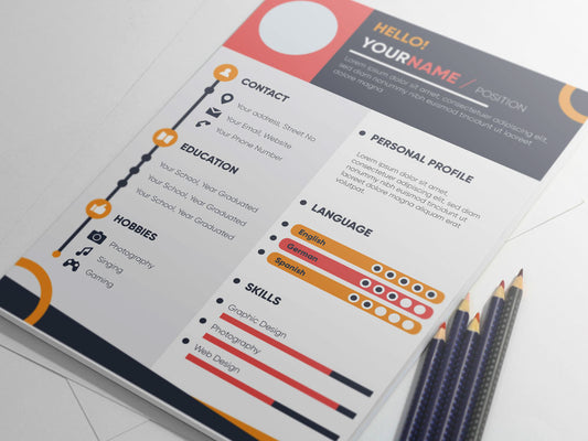 Free Colorful Infographic Resume CV Template for Job Seeker in Illustrator (AI) Format