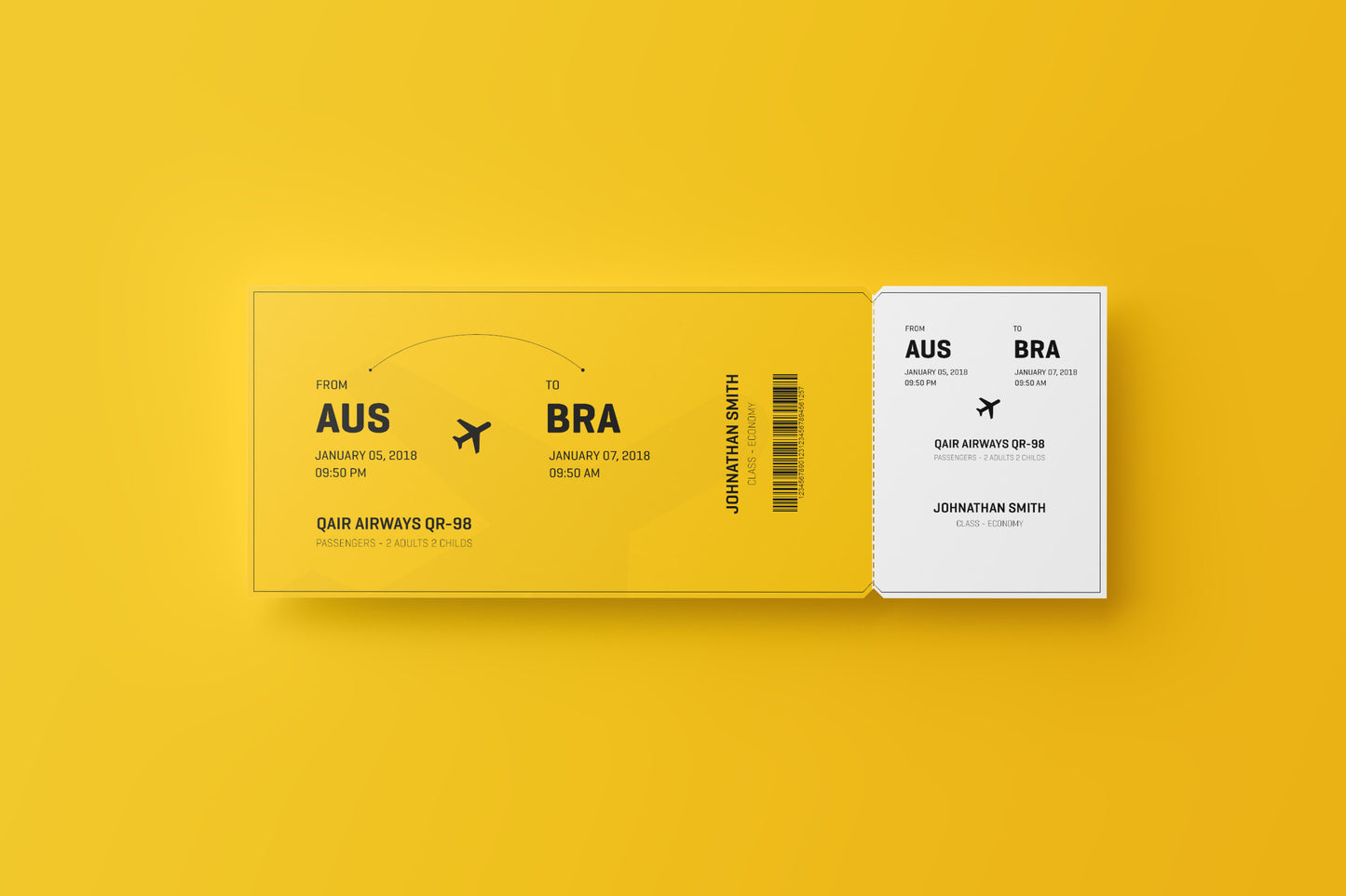 Free Event or Travel Ticket Mockup