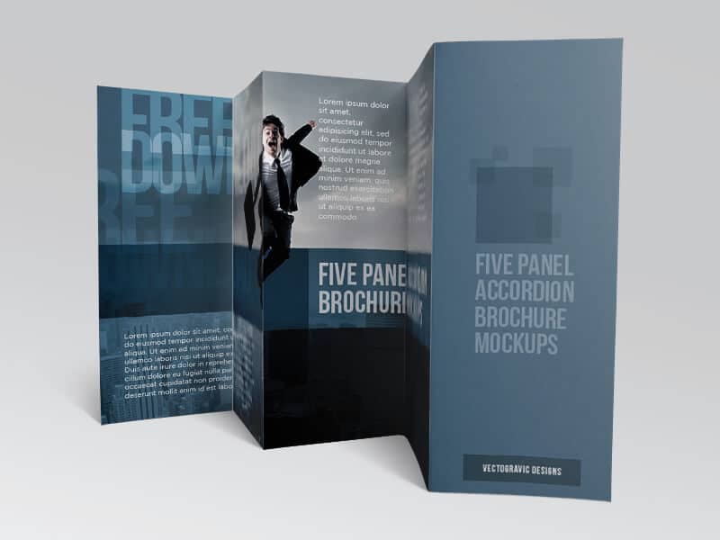 Free Five Panel Brochure Mockups Collection
