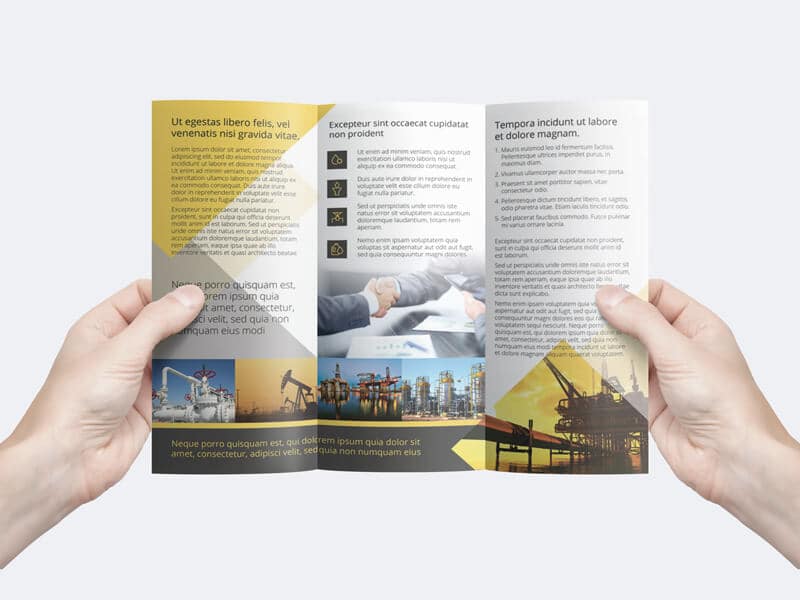 Free Man Holding a Trifold Flyer Template
