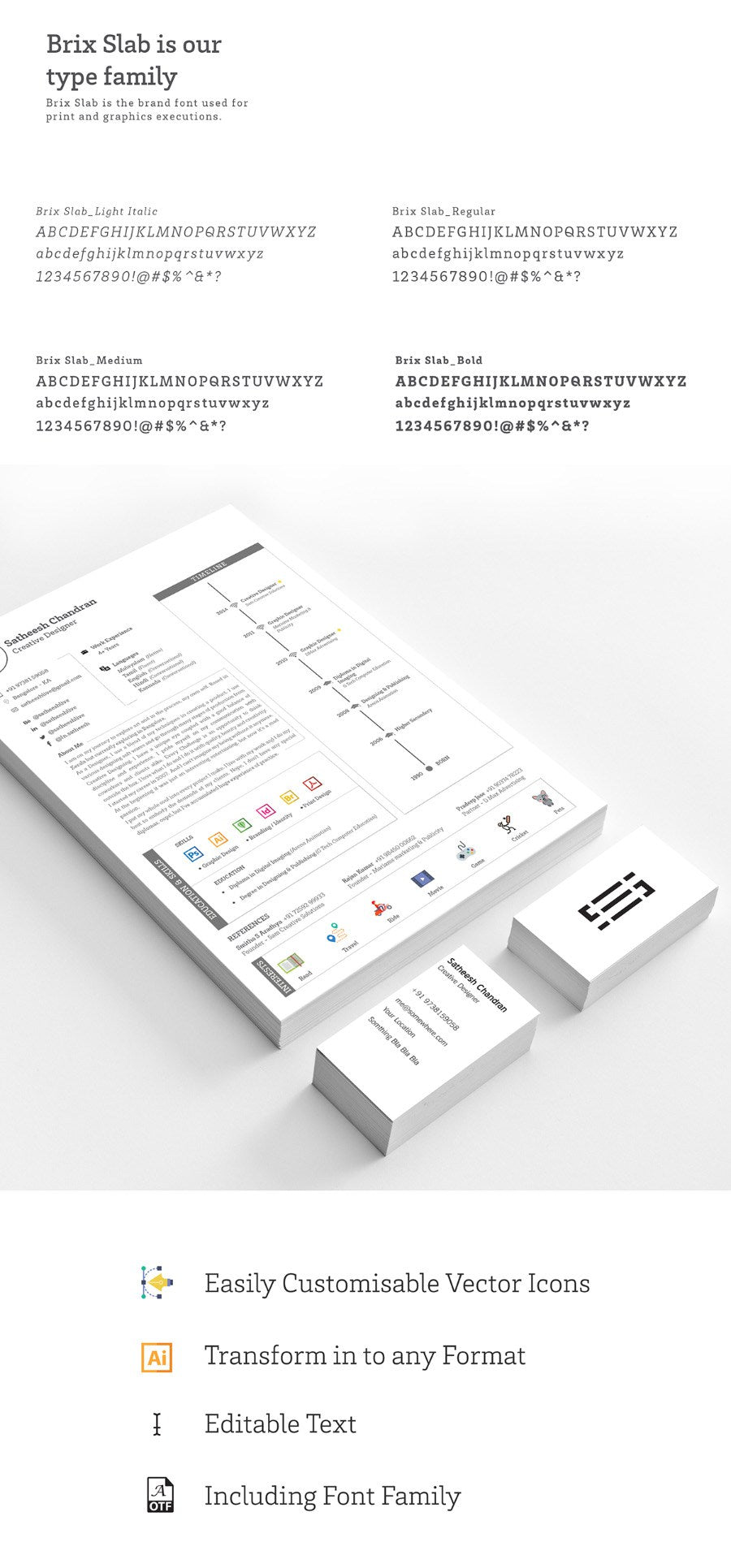 Free Handy Resume Template For Illustrator Ai Format Creativebooster 8926