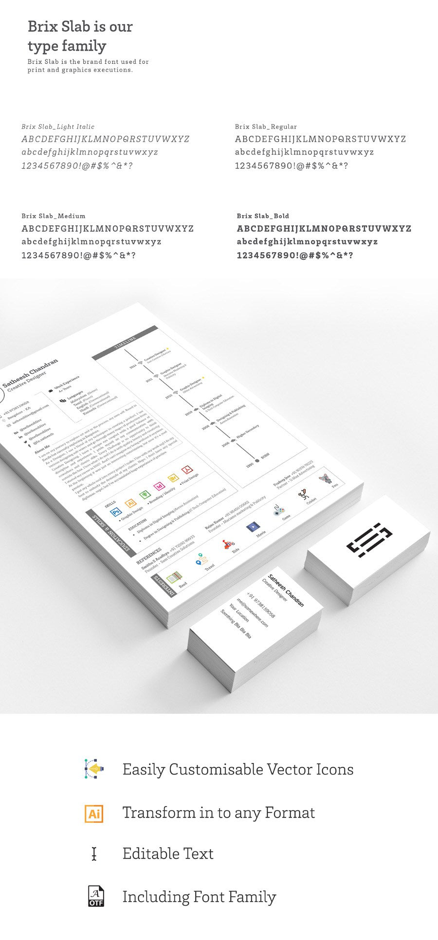Free Handy Resume Template for Illustrator (AI) Format