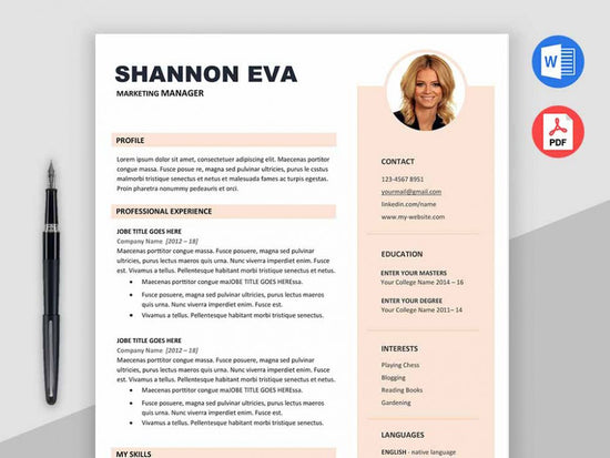 Free Marketer CV Resume Template in Microsoft Word (DOC) Format ...