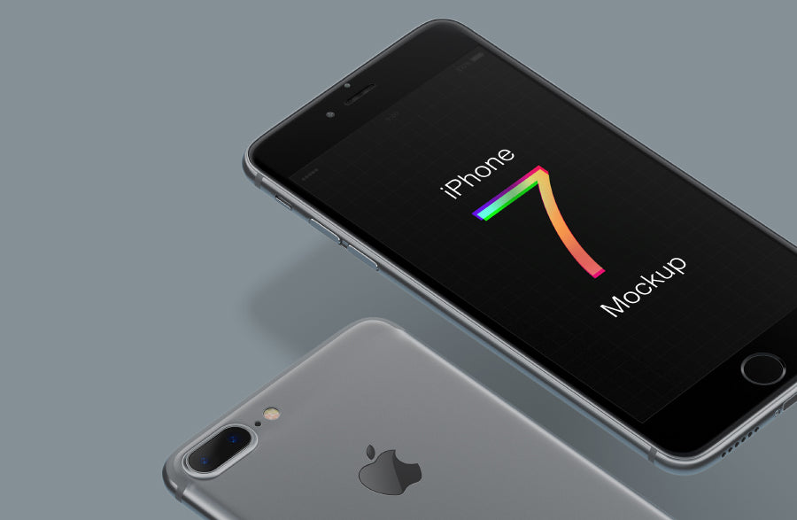 Free Multicolor iPhone 7 Mockup Space Gray, Black and Gold White