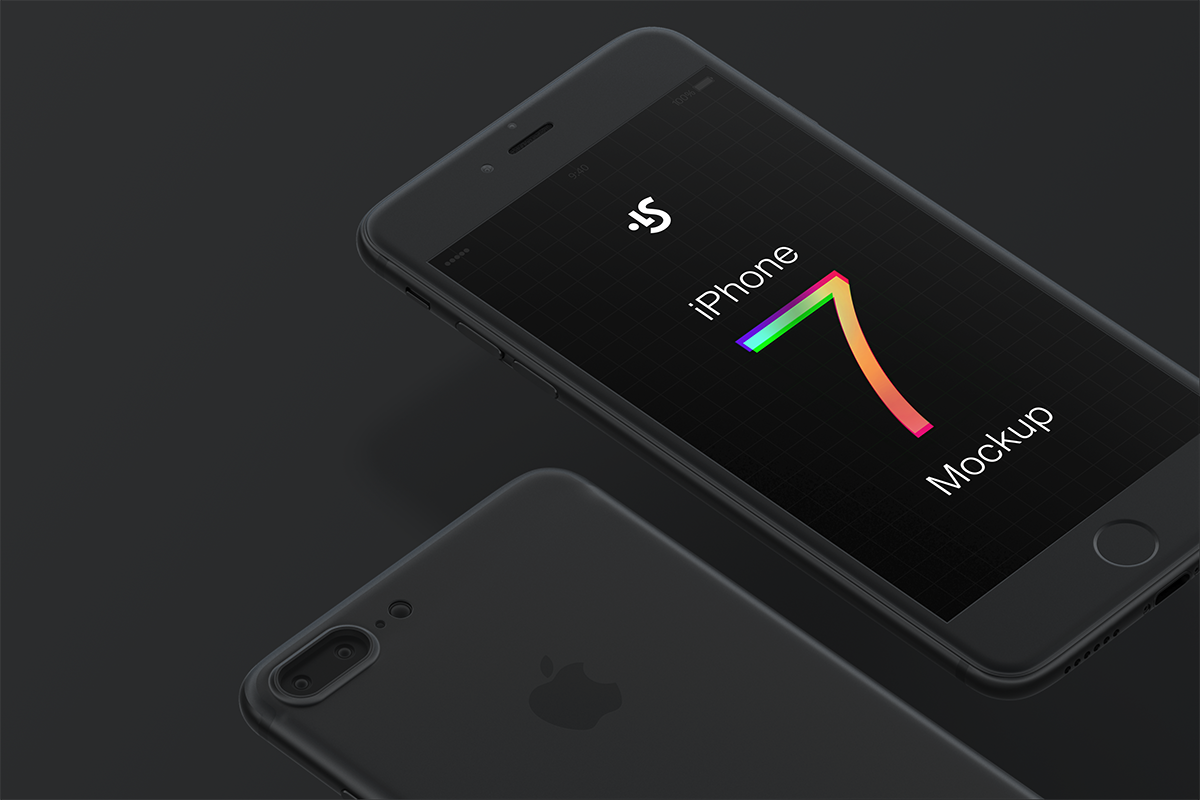 Free Multicolor iPhone 7 Mockup Space Gray, Black and Gold White