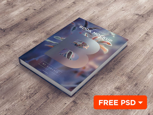 Free Realistic PSD Book Mockup Top Side View