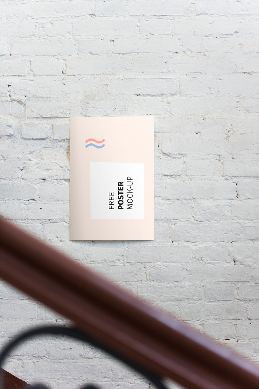 Free Startup Business Office Poster or Flyer in a Brick Wall Mockup