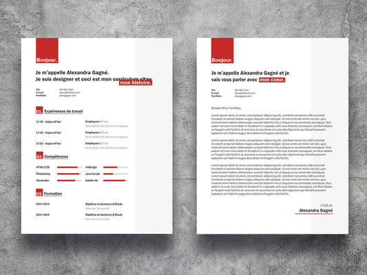 Free Red Resume CV Template With Cover Letter in Illustrator (AI) and Microsoft Word (DOC) Formats