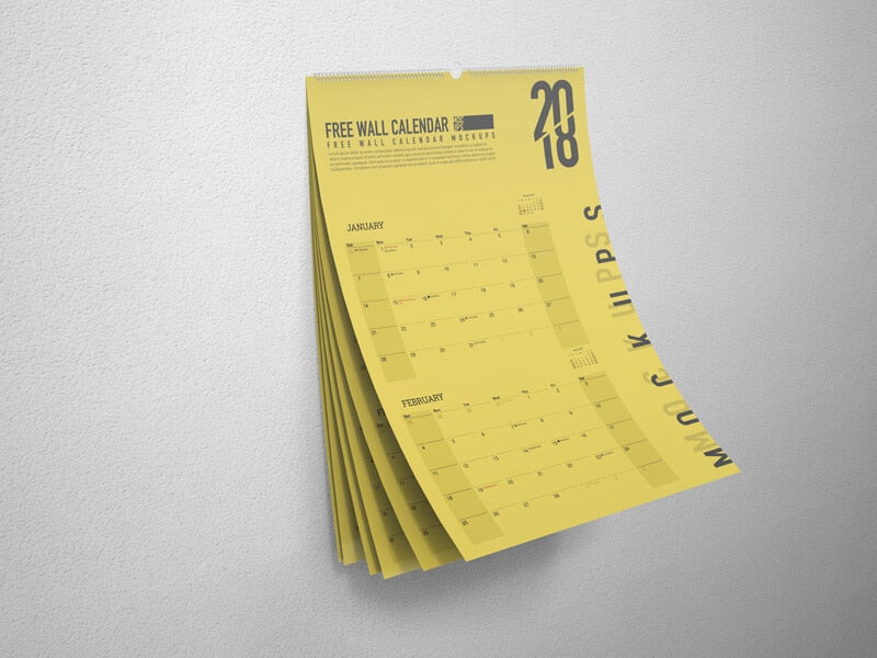 Free Highly Realistic Wall Calendar Mockups