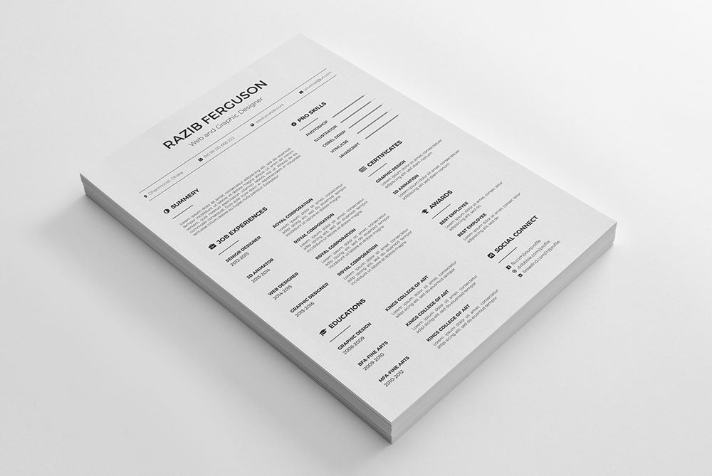 Free Web Designer Resume CV Template in Photoshop (PSD), Illustrator (AI) and Microsoft Word Formats