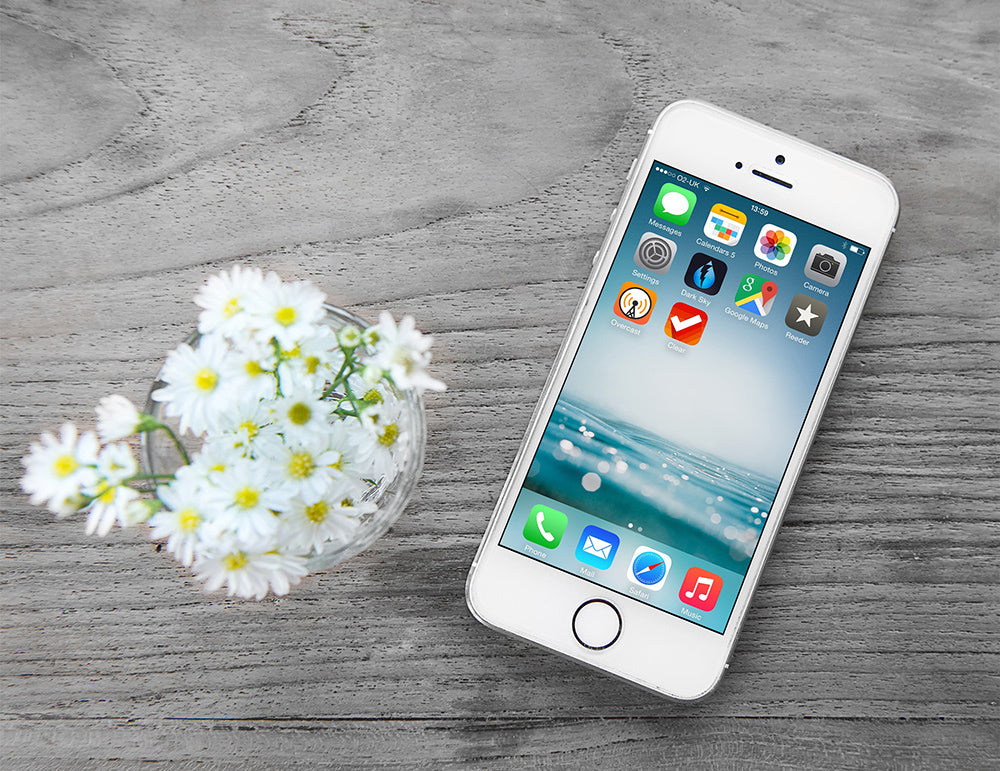 Free iPhone Mockup Wooden Background
