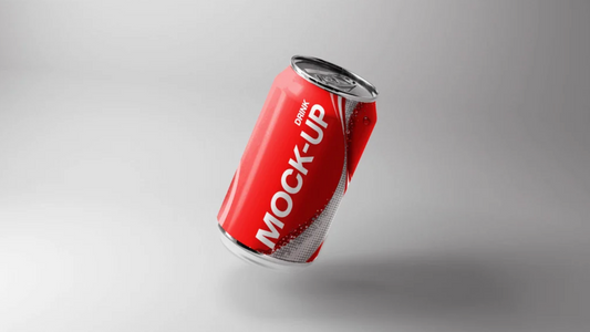Free 3D Soda Bottle Can Mockup PSD