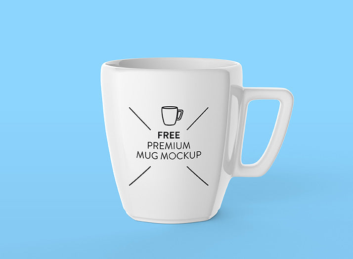 Free Clean White Ceramic Coffee Mug Mockup