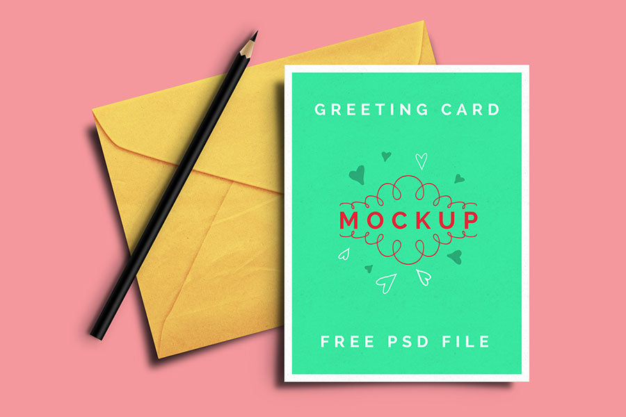 Free Greeting or Invitation Card Mockup